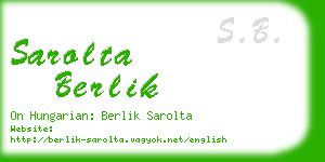 sarolta berlik business card